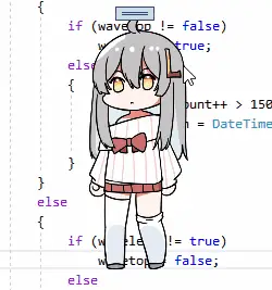 VPet Simulator's desktop pet reacting to a head pat